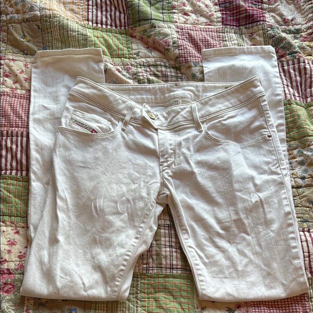 Diesel Low Rise White Denim Jeans